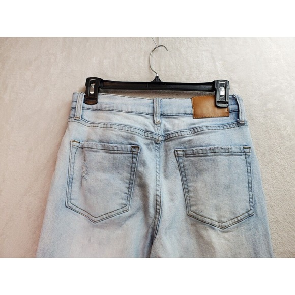 RSQ Jeans Women's 28 Blue Denim Cotton Slim Fit Straight Distressed Light Wash - Picture 9 of 12